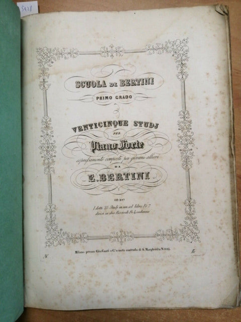 SCUOLA DI BERTINI PRIMO GRADO VENTICINQUE STUDJ PER PIANOFORTE OP.100 (5428