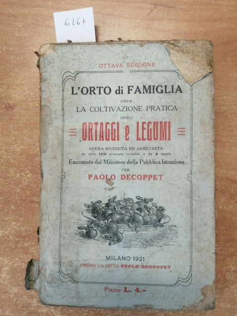 1921 L'orto di famiglia ossia la coltivazione pratica degli ortaggi e legumi626