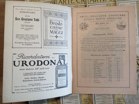 Lotto 11 numeri ARTE CRISTIANA 1932 rivista mensile LEGGI BENE ALL'INTERNO