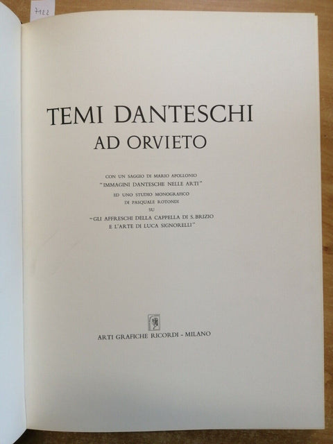 TEMI DANTESCHI AD ORVIETO da Giotto Signorelli 1965 RICORDI Dante Alighieri