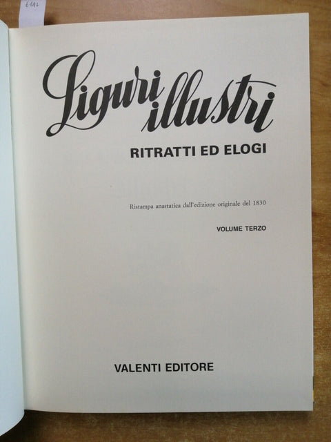 LIGURI ILLUSTRI 3 ritratti ed elogi - Grillo - VALENTI anastatica tir.lim.