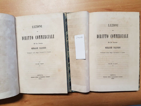 CESARE PARODI - LEZIONI DI DIRITTO COMMERCIALE VOLUMI 3 E 4 - 1855/57 - (37