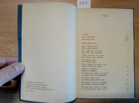 PABLO NERUDA - ELEGIA DELL'ASSENZA - dicembre 1973 EDITORI RIUNITI 1ED. (