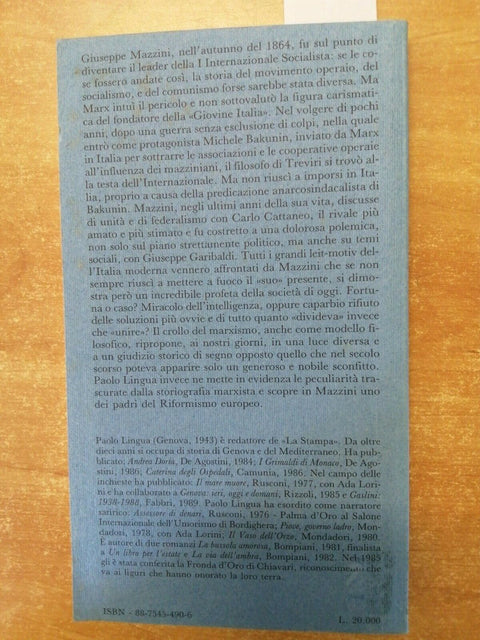MAZZINI IL RIFORMISTA - PAOLO LINGUA - 1ED. - ECIG - 1992 - RISORGIMENTO (