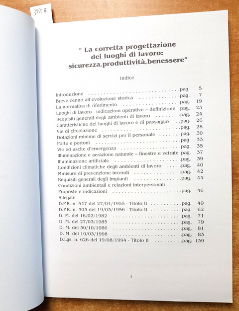 626 LA CORRETTA PROGETTAZIONE DEI LUOGHI DI LAVORO: sicurezza produttivit 3855a