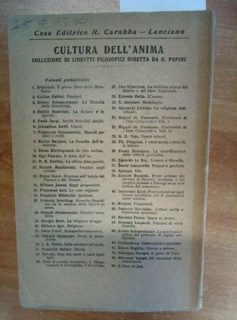 EDOARDO LE ROY - SCIENZA E FILOSOFIA 1913 CARABBA - CULTURA DELL'ANIMA (49