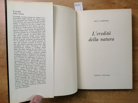 L'eredit della natura - Sally Carrighar 1967 - Rizzoli - 1ed. illustrato