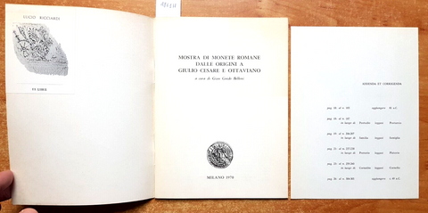 MOSTRA DI MONETE ROMANE DALLE ORIGINI A GIULIO CESARE E OTTAVIANO Belloni(4