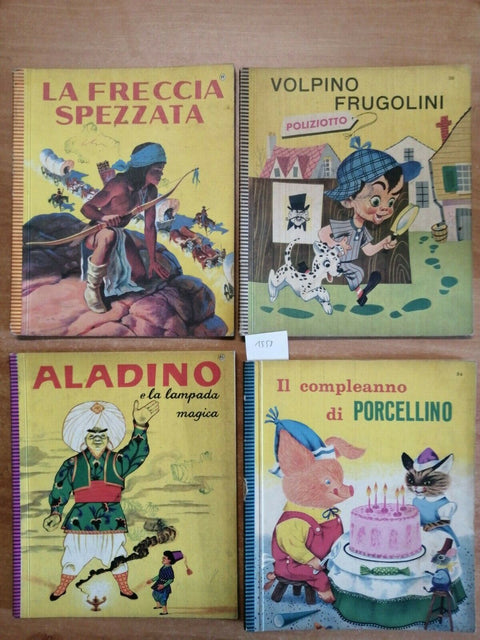 4 LIBRI PRINCIPATO 1959/60 VOLPINO ALADINO PORCELLINO LA FRECCIA SPEZZATA (