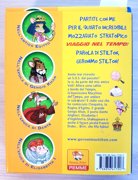 GERONIMO STILTON - VIAGGIO NEL TEMPO 4 Piemme + TOPO POSTER DELLE PIRAMIDI(