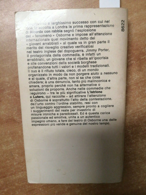 TEATRO di JOHN OSBORNE - 1970 - OSCAR MONDADORI (4999) L'ISTRIONE LUT