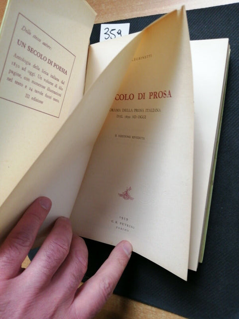 Un secolo di prosa italiana dal 1850 ad oggi - Pellegrinetti - 1959 Petrini