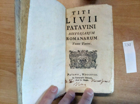 TITI LIVII PATAVINI HISTORIAE ROMANAE 4 TOMI PATAVII 1718 SEMINARII(2268