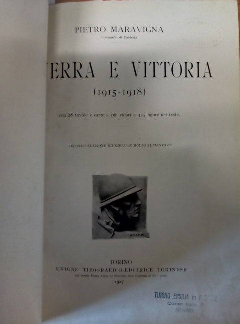 1927 GUERRA E VITTORIA - MARAVIGNA PIETRO UTET - 28 TAVOLE + 455 FIGURE 306