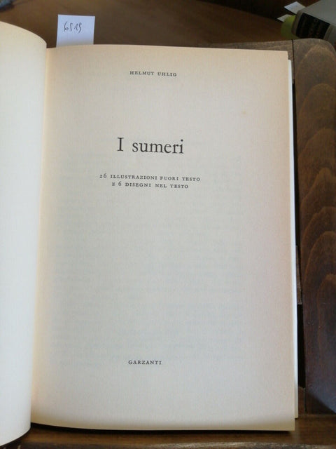 I SUMERI - HELMUT UHLIG 1979 GARZANTI (6519) ANTICHE CIVILTA' IRAQ TI