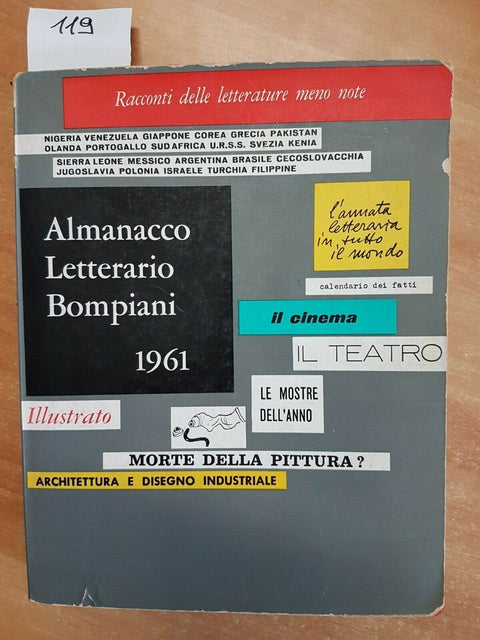 ALMANACCO LETTERARIO BOMPIANI 1961 + SPLENDIDO EX-LIBRIS CHINA SU CARTONCINO/119