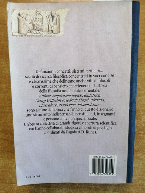 DIZIONARIO DI FILOSOFIA - Dagobert D. RUNES - 1990 - OSCAR MONDADORI - (98