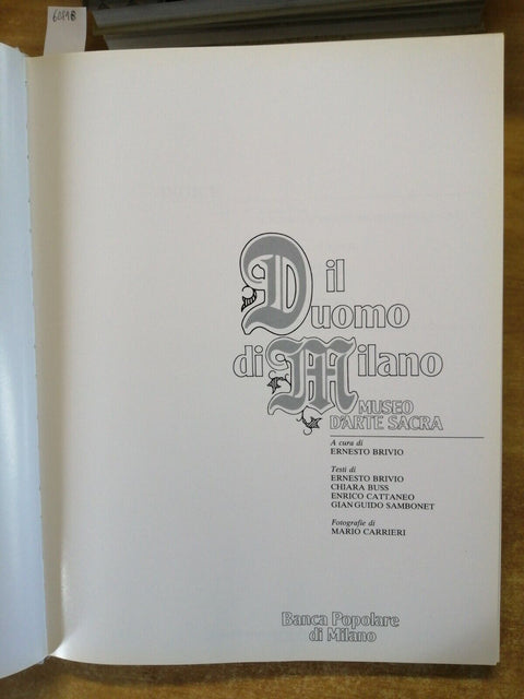 Ernesto Brivio IL DUOMO DI MILANO MUSEO D'ARTE SACRA 1981 Banca Popolare (