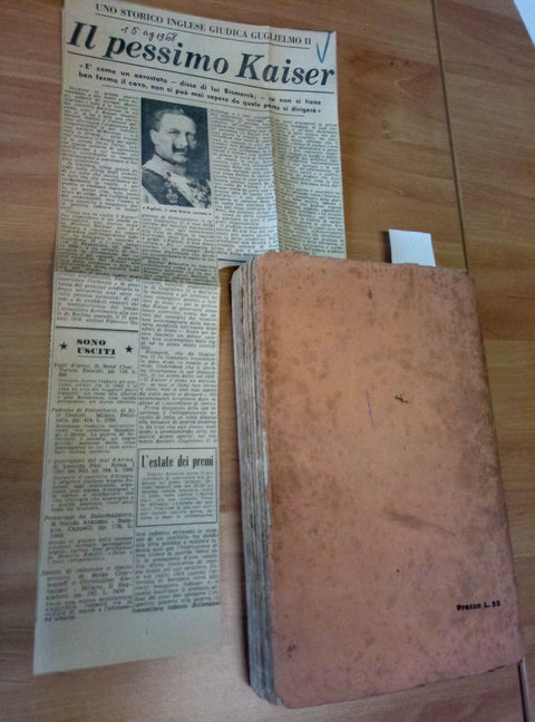 GUGLIELMO II - EMIL LUDWIG MONDADORI 1927 IN OMAGGIO ARTICOLO DI GIORNALE - 294