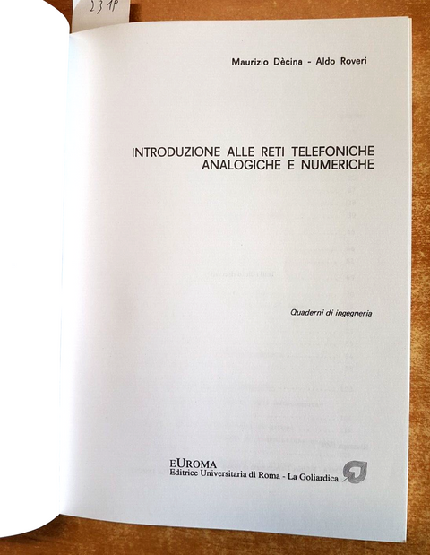 Introduzione alle reti telefoniche analogiche e numeriche - LA GOLIARDICA (