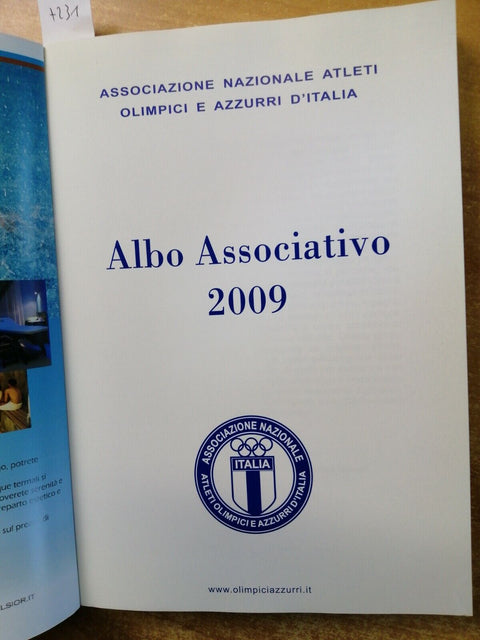 CONI ALBO ASSOCIATIVO 2009 atleti olimpici e azzurri d'Italia CON INDIRIZZI