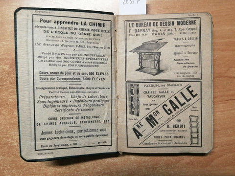 METALLURGIE AGENDA DUNOD 1931 PAR A. ROUX - a l'usage des Ingnieurs (2852
