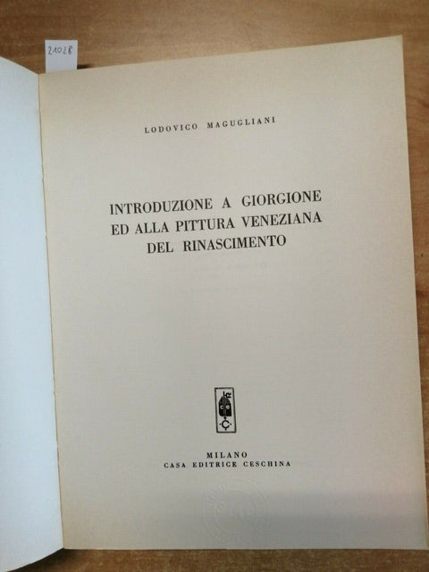 INTRODUZIONE A GIORGIONE ED ALLA PITTURA VENEZIANA DEL RINASCIMENTO 1970(21