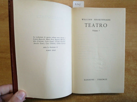 WILLIAM SHAKESPEARE - TEATRO VOL. 1 - SANSONI 1961 copertina similpelle (41