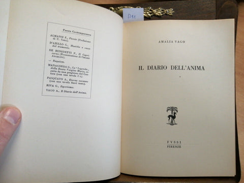 AMALIA VAGO - IL DIARIO DELL'ANIMA - 1950 FUSSI - TIR.LIM.NUM. 426/750 - (