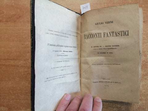 GIULIO VERNE Racconti fantastici IL DOTTOR X, MASTRO ZACCARIA 1874 Lombarda