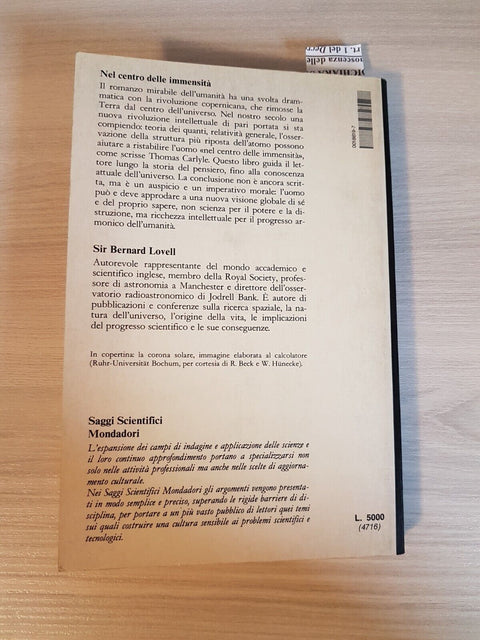 Nel centro delle immensit - BERNARD LOVELL - MONDADORI 1980 universo (4467
