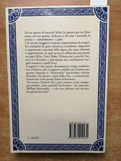 Gatti e Tarocchi - Alessandro Paronuzzi 1999 Muzzio - no mazzo di carte!!!(