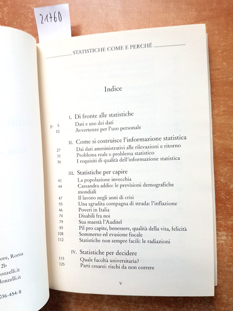 Statistiche come e perch. A cosa servono, come si usano ALBERTO ZULIANI (2