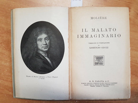 MOLIERE - IL MALATO IMMAGINARIO - VERSIONE DI LORENZO GIGLI - PARAVIA - (37