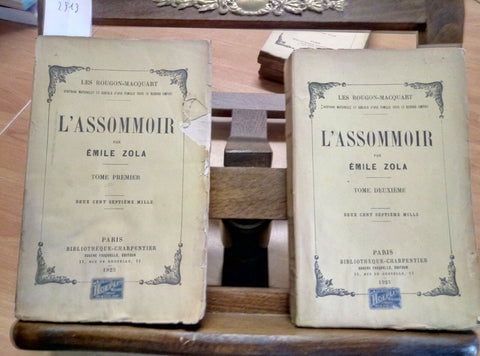 ZOLA EMILE - L'ASSOMMOIR - 1925 - FASQUELLE - 2 VOLUMI (2913)