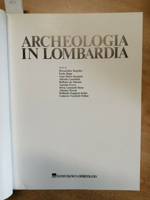 ARCHEOLOGIA IN LOMBARDIA - NUOVO BANCO AMBROSIANO - 1982 - CUSTODIA CART. (