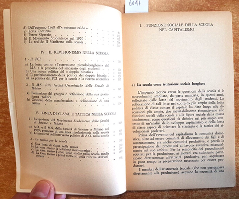 I QUADERNI DI AVANGUARDIA OPERAIA lotta di classe nelle scuole e movimento