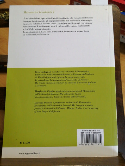 CASTAGNOLI / CIGOLA / PECCATI - MATEMATICA IN AZIENDA 2 - EGEA - 2007 - (59