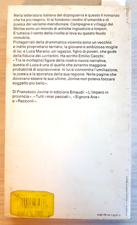 LE TERRE DEL SACRAMENTO - FRANCESCO JOVINE - Einaudi - 1984 gli struzzi (66