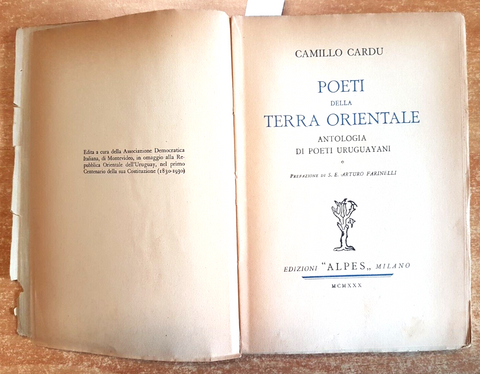 CAMILLO CARDU - POETI DELLA TERRA ORIENTALE Uruguay - ALPES MILANO 1930 (36