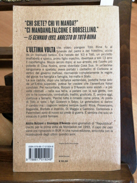 Il capo dei capi Vita e carriera criminale di Tot Riina (5789)Bolzoni