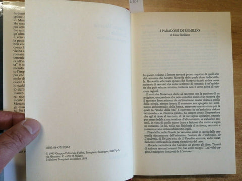 ALBERTO MORAVIA ROMILDO racconti inediti perduti e autobiog. 1993 BOMPIANI(