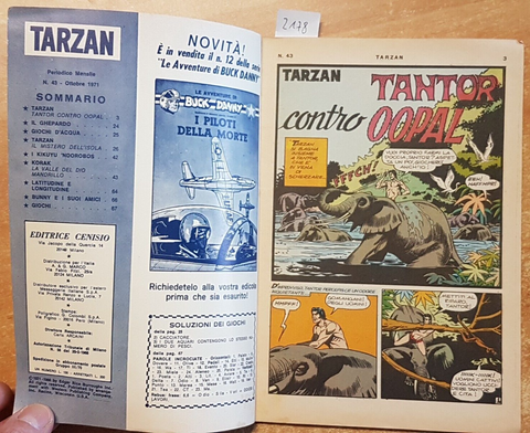 TARZAN IL RE DELLA GIUNGLA 43 TANTOR CONTRO OOPAL 1971 Burroughs CENISIO(