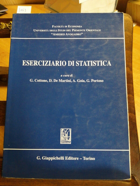 ESERCIZIARIO DI STATISTICA - COTTONE DE MARTINI 2005 GIAPPICHELLI (5463