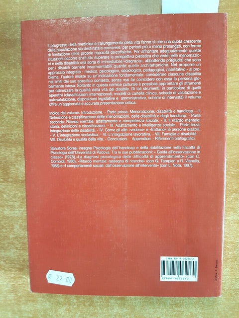 S. Soresi - PSICOLOGIA DELL'HANDICAP E DELLA RIABILITAZIONE 2002 IL MULINO