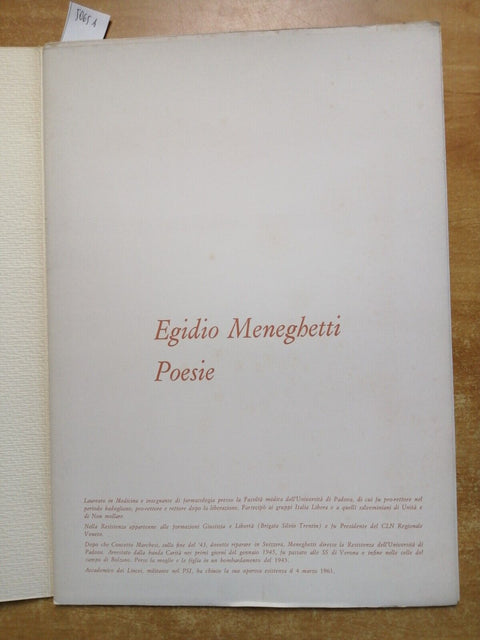 EGIDIO MENEGHETTI nel trentennale della Resistenza I COMPAGNI 1975 AVANTI! 5065A