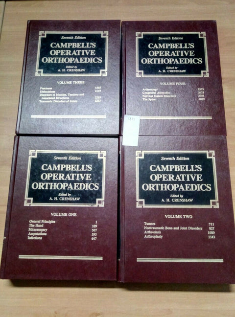 Campbell's Operative Orthopaedics - Seventh Edition - 4 volumi - (2852