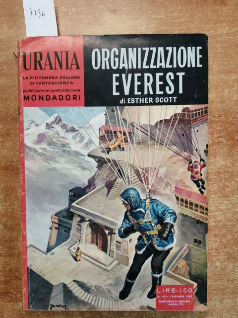 ORGANIZZAZIONE EVEREST - ESTHER SCOTT - Mondadori - 1958 - URANIA n 192 (7