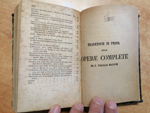 PROSE DI GIACOMO LEOPARDI 1873 + OPERE COMPLETE DI VIRGILIO MARONE 1888 (55