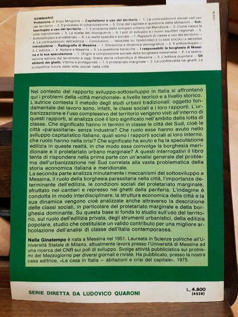 NELLA GINATEMPO - LA CITTA' DEL SUD - TERRITORIO E CLASSI 1976 MAZZOTTA (3